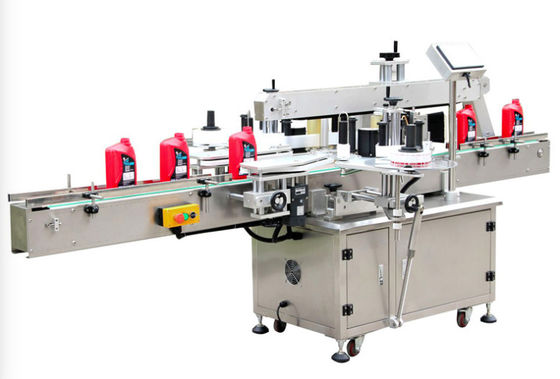 Double Heads Automatic Bottle Labeling Machine PLC Controled 1.5kw